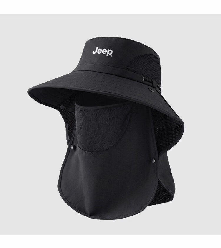 JEEP Men's Sun Protection Hat UV Protection Summer Fisherman Outdoor Hiking Wide Brim Sun Hat 22