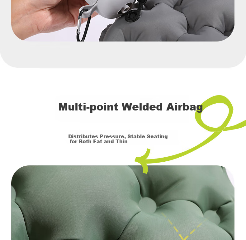 Etravel Outdoor Inflatable Seat Cushion Portable Foldable Air Pad Travel Camping Hiking Concert Moisture-Proof Gray 6