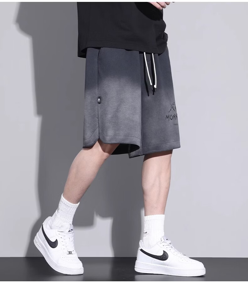 Jeanswest Men's Outdoor Sports Shorts Casual Summer Trendy American Style Loose Fit Outdoor Five-Point Shorts Gray 4XL 3