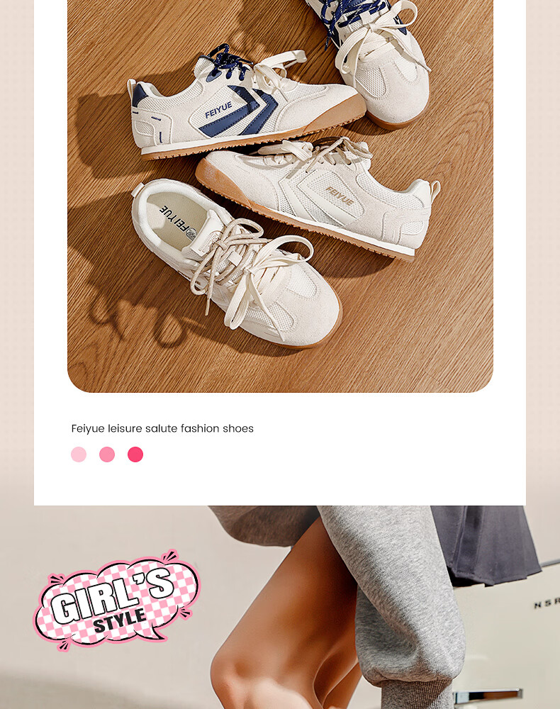 Feiyue Official Women's Casual Shoes 2026 Summer New Versatile Soft Sole Sneakers Women Beige Deep Blue Size 38 2