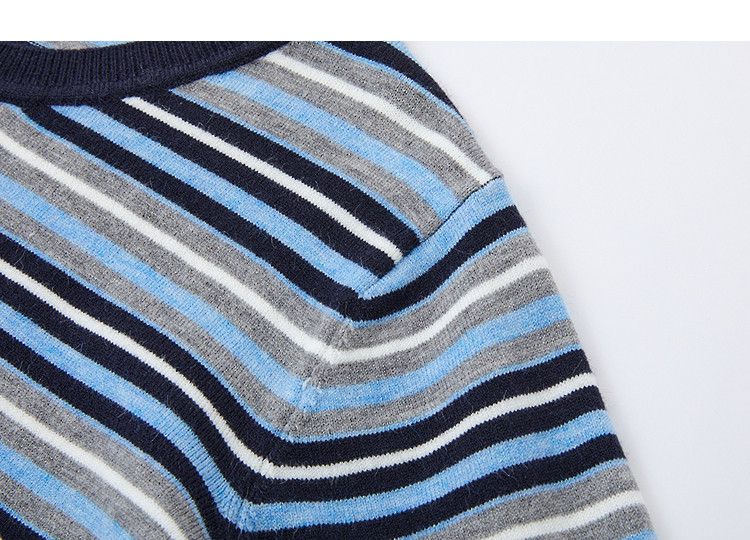 Demana Vintage Overture Autumn College Style Crew Neck Striped Colorblock Slimming Knit Cardigan for Women High-End Feel 10