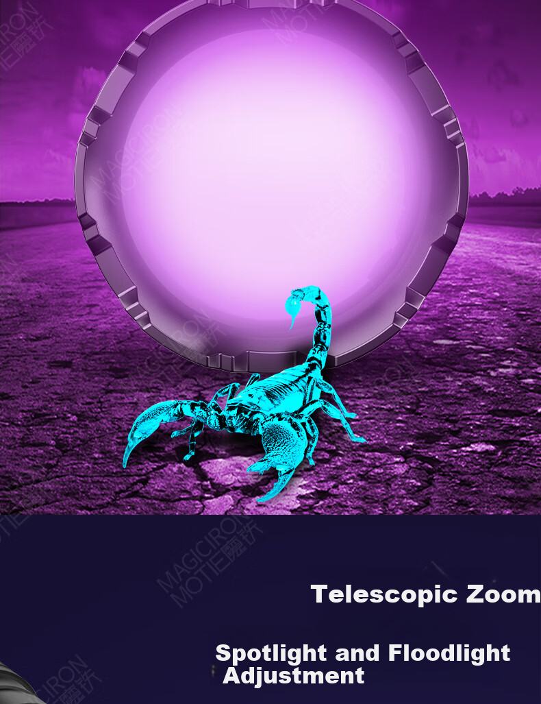 MOTIE Scorpion Flashlight Special UV Light for Scorpion Catching Outdoor Rechargeable High-Power Long-Range Torch 6