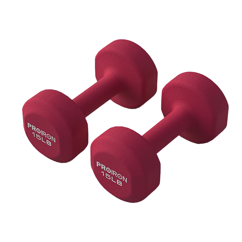 PROIRON Puli'ai Coated Frosted Dumbbells for Men And Women, Home Fitness Dumbbell Set, 15 Lbs * 2