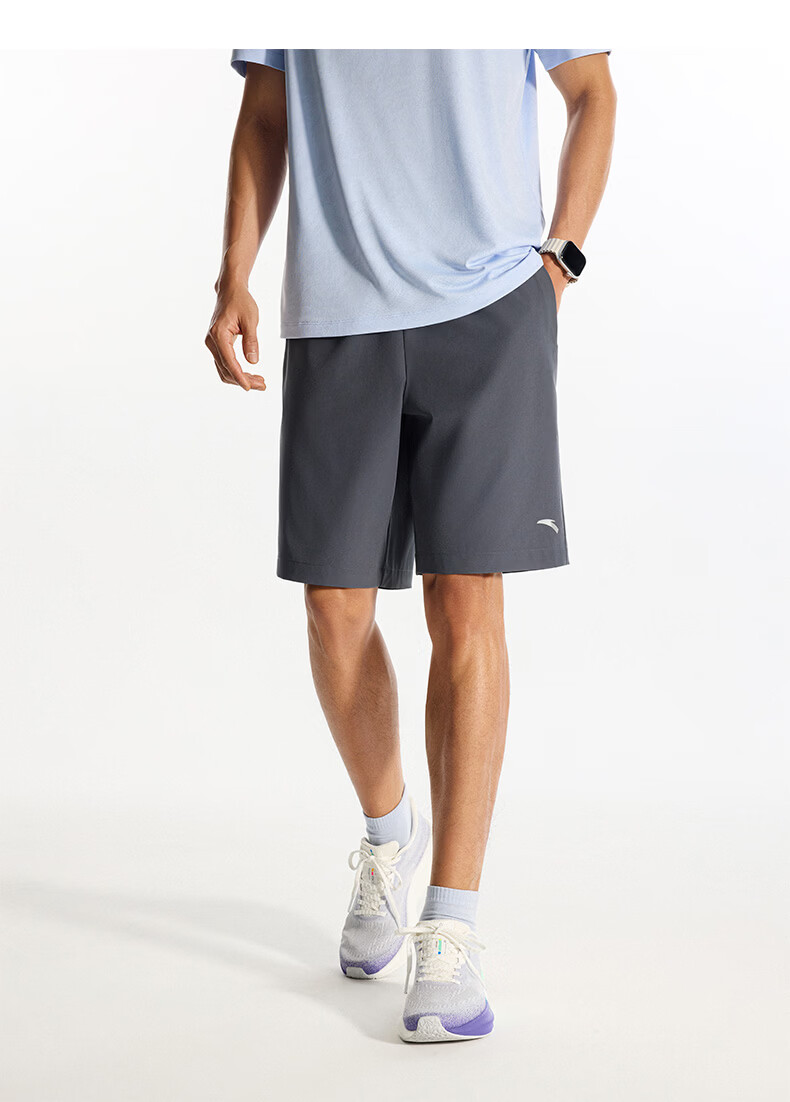 Anta Quick-Dry Men's Sports Shorts Summer Moisture-Wicking Breathable Fitness Training Running Outdoor Casual Woven Five-Point Pants 5