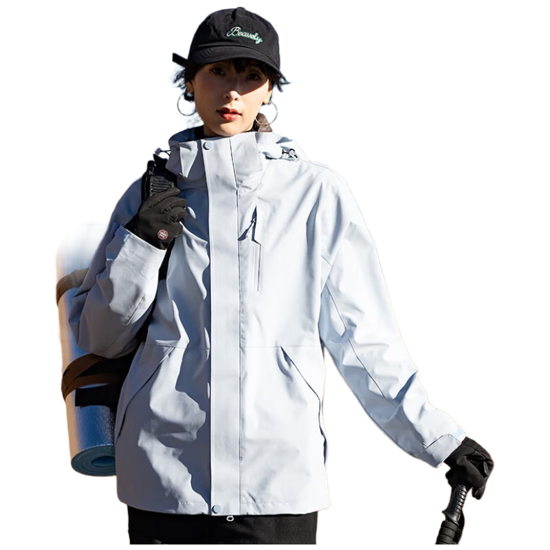 Wassup Sohot Men's 3-in-1 Mountain Jacket Autumn Winter Outdoor Windproof Softshell Coat Black 2XL
