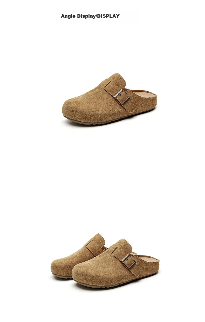 Daphne Women's Slip-On Half Slippers, Retro Soft Sole Casual Birkenstock Style, Apricot, Size 37 20