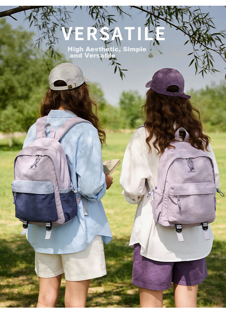 COW Women's Backpack Large Capacity School Bag Lightweight Laptop Bag Casual Dusty Purple 2
