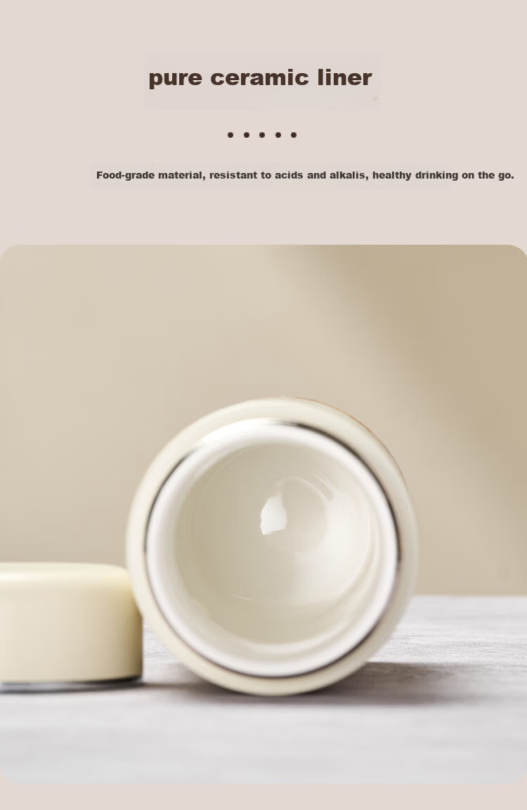 Gold Inlaid Jade Stainless Steel Ceramic Insulated Portable Home Water Bottle Tea Cup for Men and Women Car Travel Gift Birthday Present 3