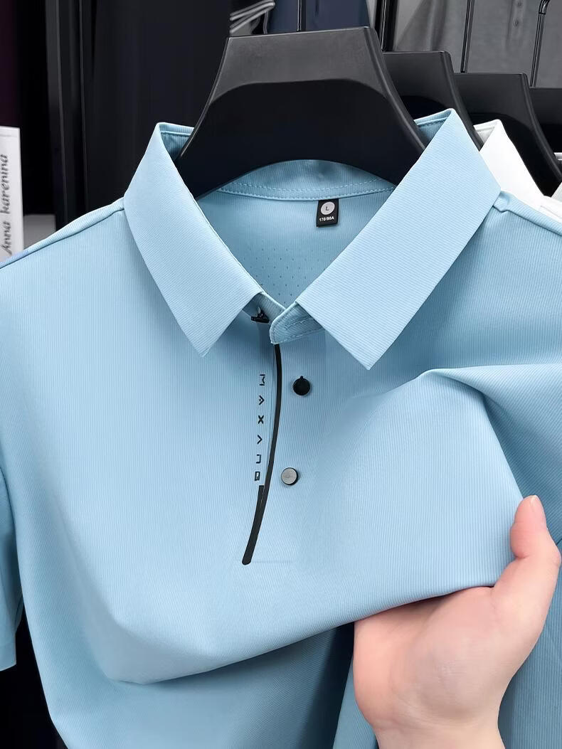 ROMON Ice Silk Sun Protection Polo Shirt Summer Men's Thin Cool Quick-Dry Fashion Casual Youth Short Sleeve T-Shirt 20