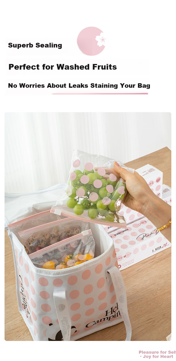 Eyoujia Ziplock Seal Bags Medium and Large 55pcs Thickened Food-Grade Fresh-Keeping Bags Odor-Proof Slide Lock Bags for Fruit and Vegetable Storage 11
