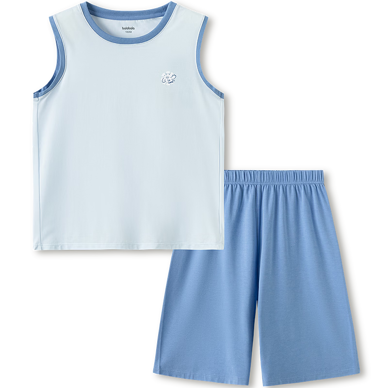 Balabala Boys Sleeveless Vest Set Summer Air-Conditioned Children's Pajamas Toddler Baby Homewear Big Kids Sleeveless