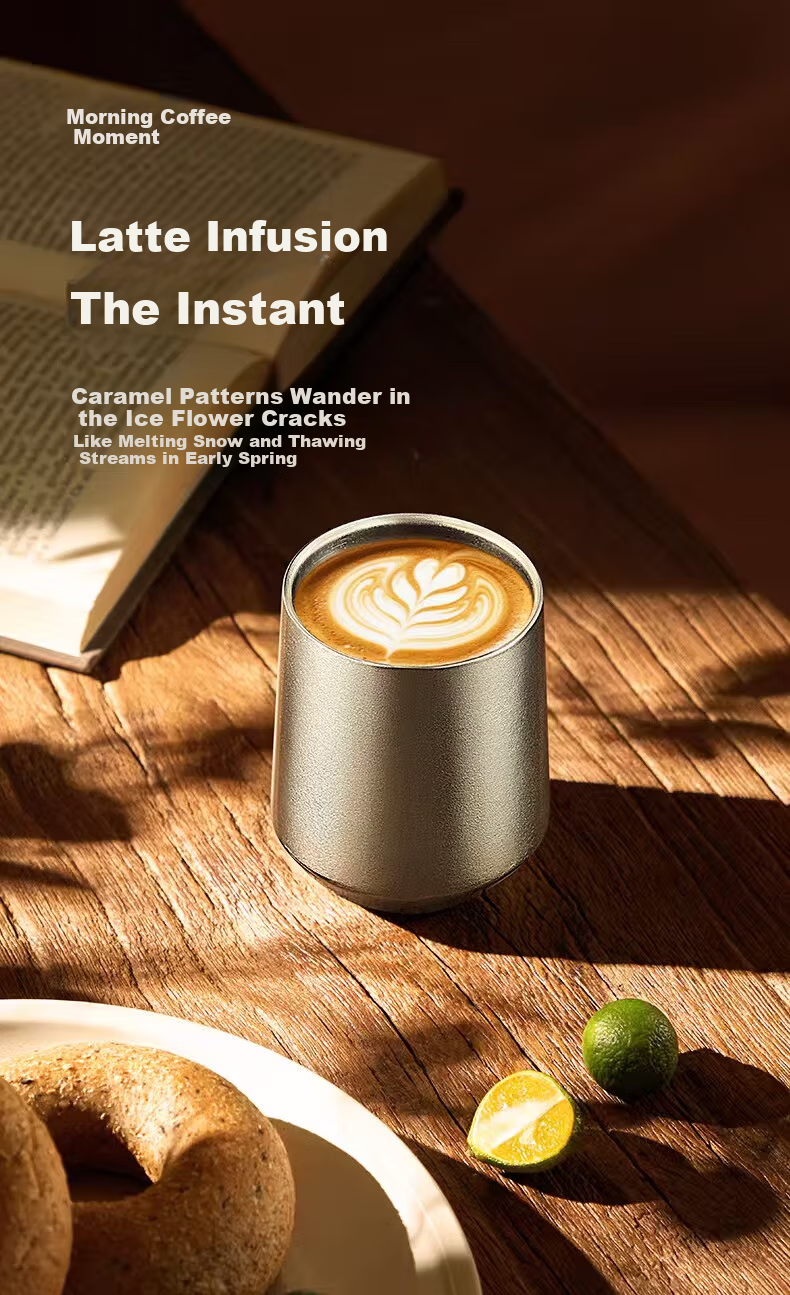SIMELO Pure Titanium Coffee Cup Unisex Beer Mug Owner's Cup Latte Cup Tea Cup Outdoor Office Home Desktop Water Cup 11