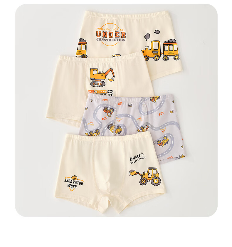 Cotton Boys' Underwear Children's Pure Cotton Class A Developmental Period Boys' Boxer Briefs for Ages 6-12 4