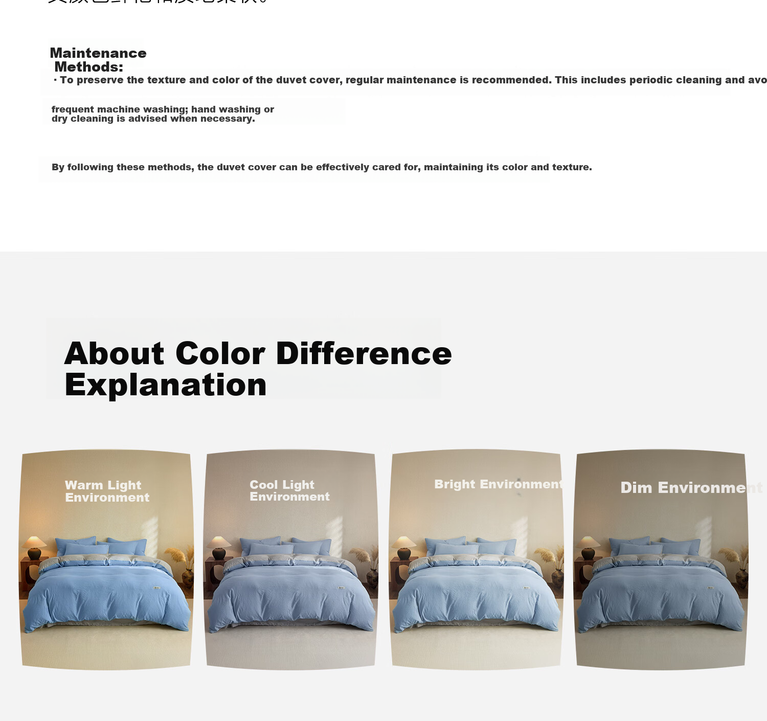 HLA Class A Antibacterial Washable Cotton Duvet Cover 1.5m x 2m Single Piece Bedding Skin-friendly Duvet Cover Sky Blue + Light Gray 20