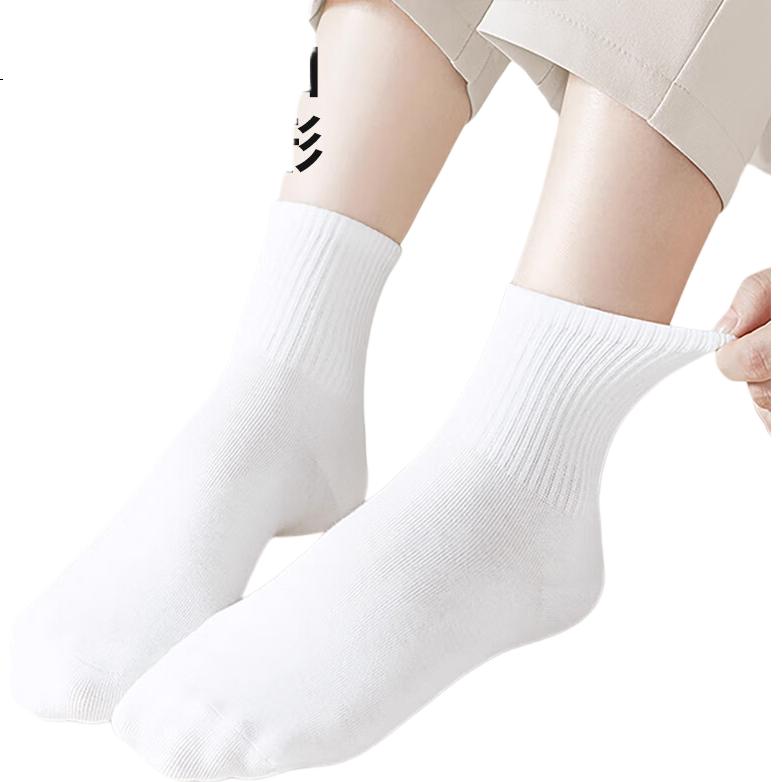 Jinghuisichuang Disposable Socks, 10 Pairs, Unisex Style, for Business Trips, Travel, Military Training, Daily Wear, Cotton Socks, Long Tube, Odor-Resistant, Breathable, Sweat-Absorbing
