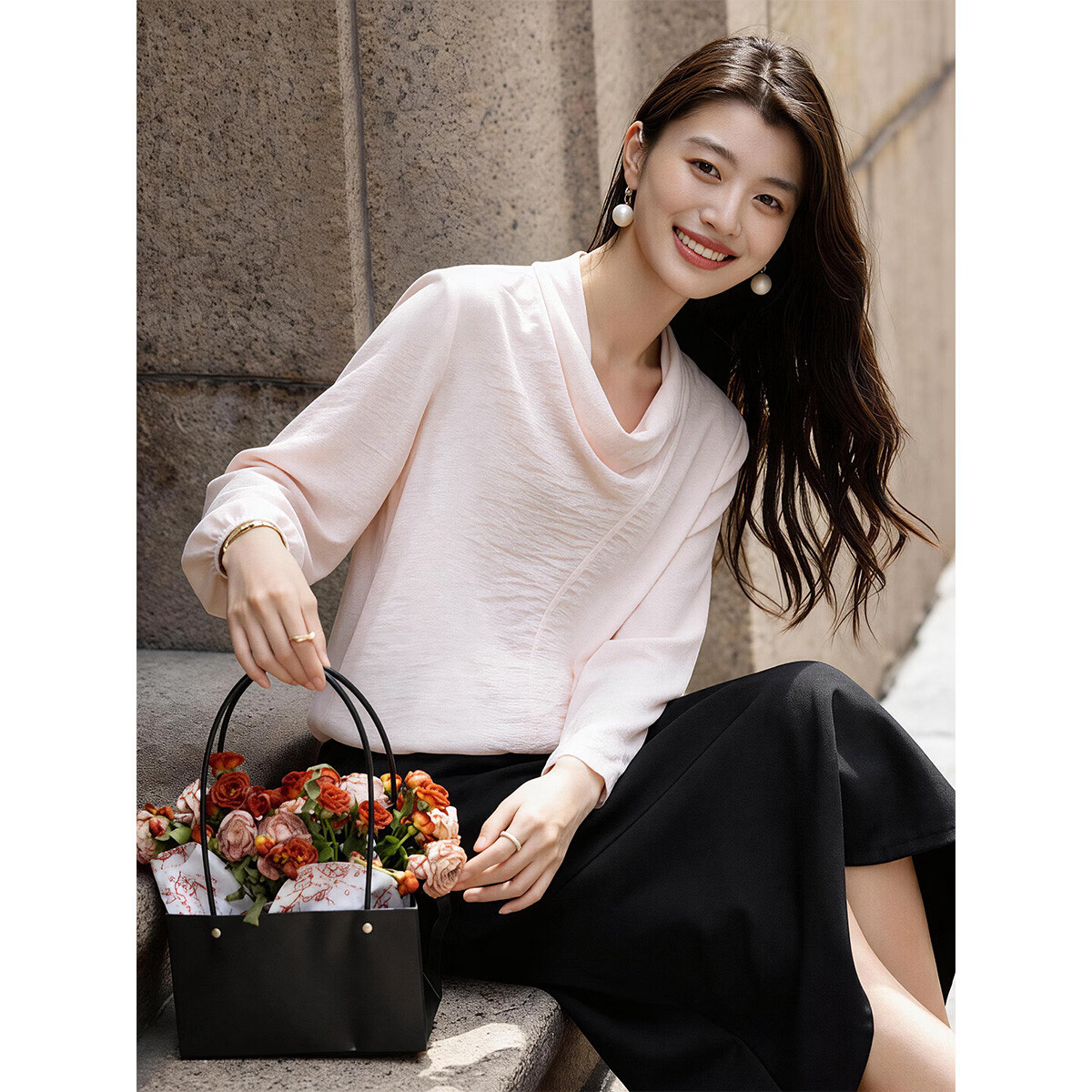 Demana Champs-Élysées Spring French Elegant Loose Fit Small Size Silky Comfortable Women's Blouse