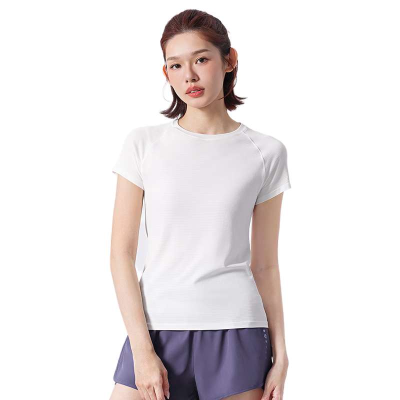 CAMEL Quick-Dry Sports T-Shirt Women Breathable Running Training Short Sleeve Top Y26BK1L3018 Jade White L