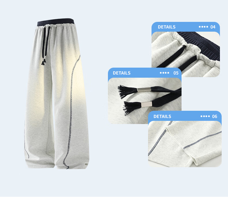 Wassup Sohot Men's Summer Sports Set Solid Color Crew Neck Short Sleeve T-Shirt Loose Fit Sports Pants Two-Piece Set Black XL 8