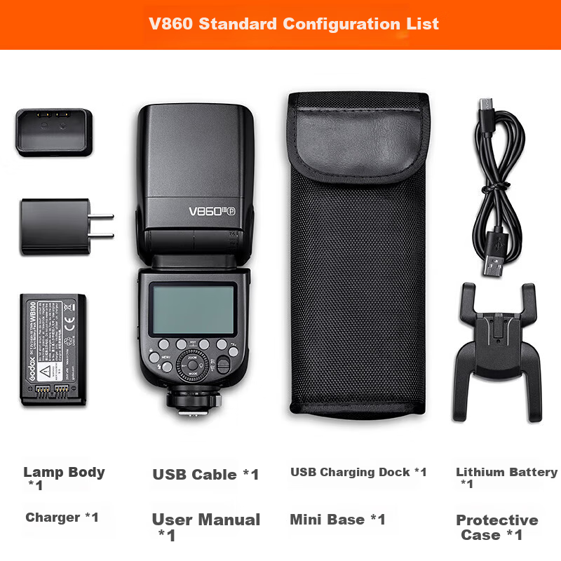 Godox V860III III Generation On-Camera Flash Speedlite for DSLR and Mirrorless Cameras with Hot Shoe, High-Speed Sync, Off-Camera TTL Auto Metering
