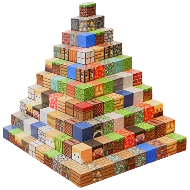 Aitongqu My World Magnetic Blocks Children's Toy Full Set Strong Magnetic Educational Toy 60-Piece Magnetic Building Blocks Gift