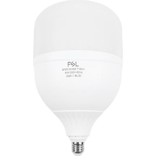 Foshan Lighting (FSL) LED Bulb High Power Cylindrical Globe 80W Energy-saving E27 Screw Base Super Bright Bulb Property Lighting Light Source White Light (6500K)