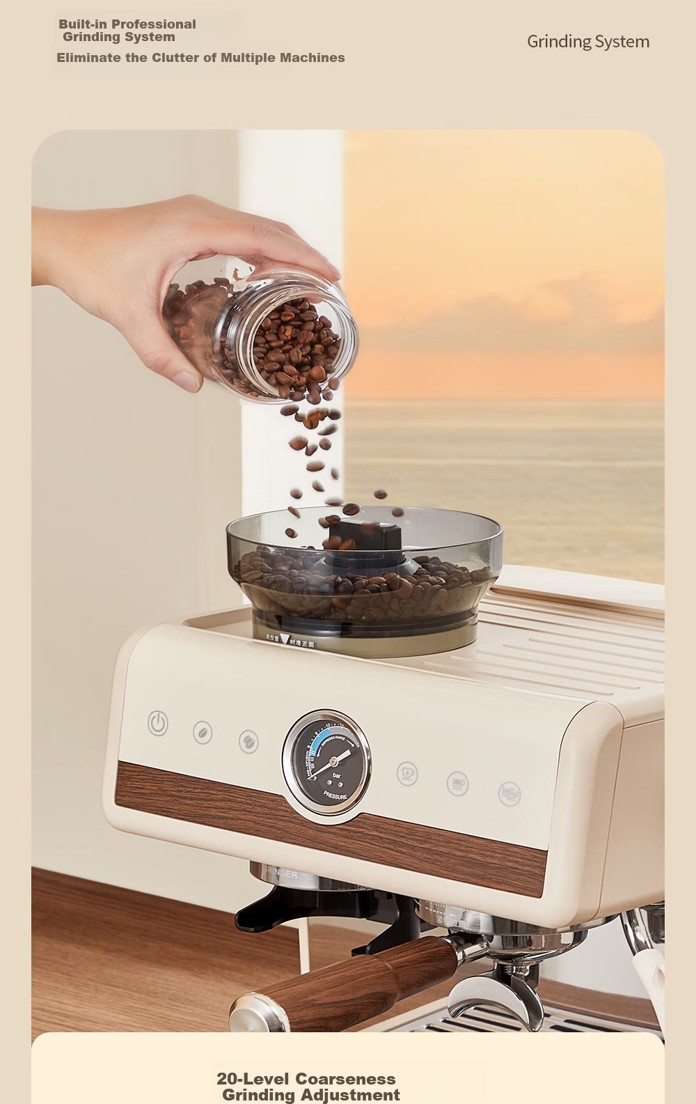 AEOMJK Aimo Ke Dual Boiler Dual Pump Hot and Cold Dual Extraction Coffee Machine Commercial 58MM Extraction Port Heating Extraction and Milk Frothing CM7020A 9
