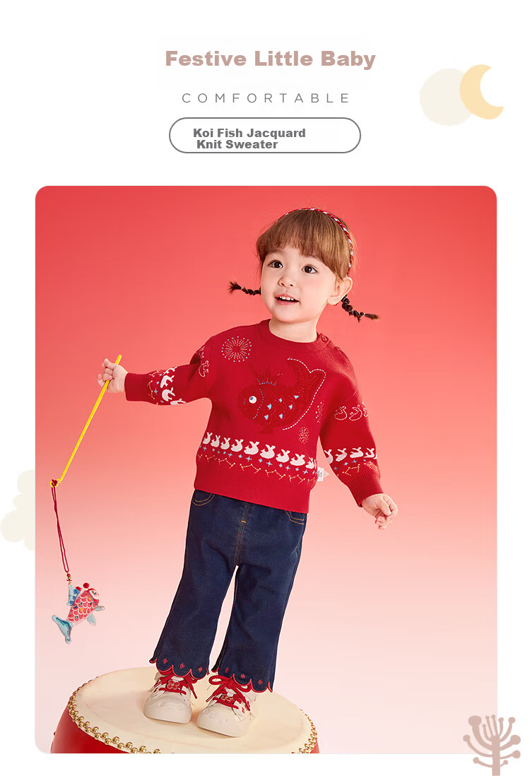 Balabala Kids Sweater Pullover Spring Baby Base Layer Cute Knitwear 1