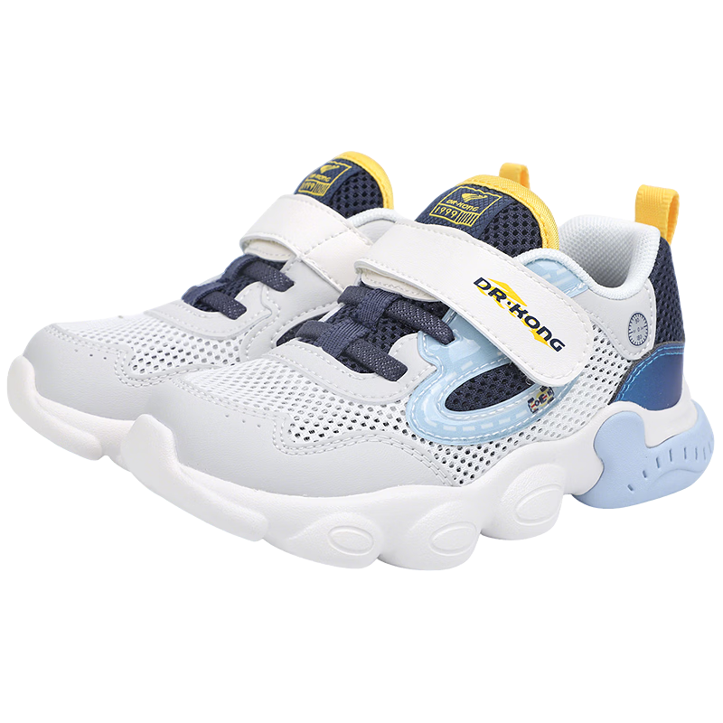 DR·KONG Spring Breathable Baby Toddler Walking Shoes for Boys and Girls Beige/Grey/Blue Size 24