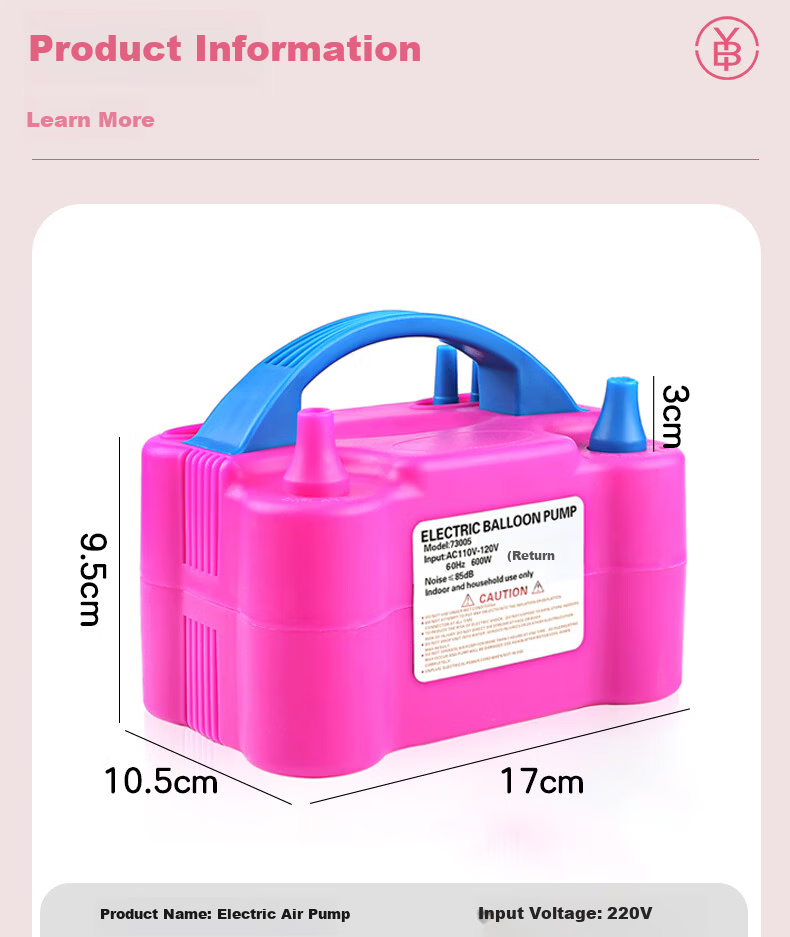Bingyou Electric Balloon Inflator Pump Air Compressor Automatic Balloon Pump Inflating Machine 9