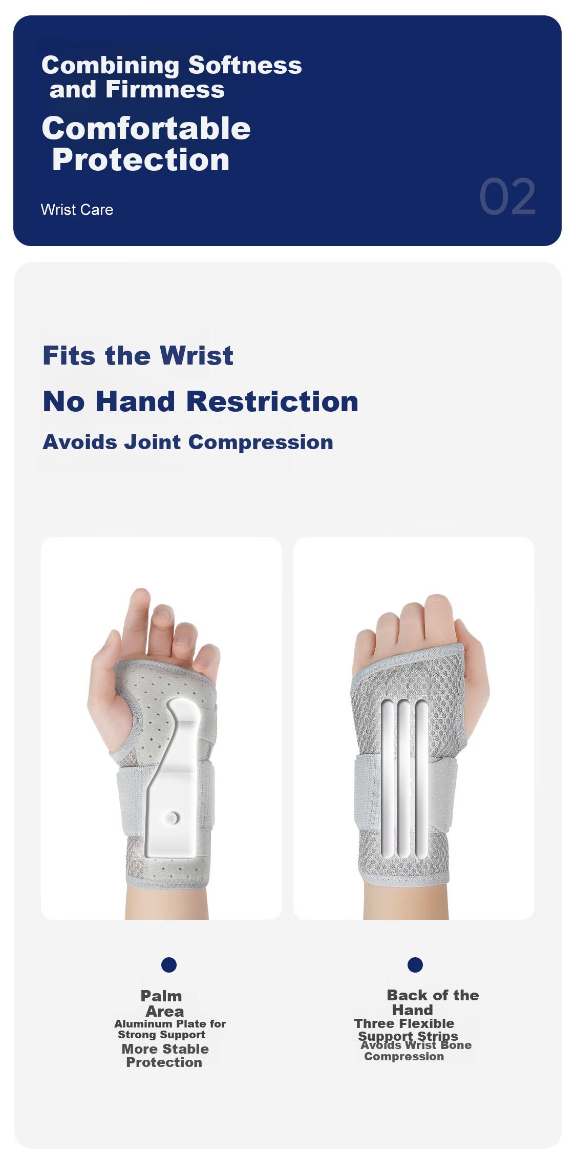 NAILEKESI N Medical Wrist Brace Joint Support Steel Plate Sprain Wrist Protector Tendonitis Fracture Splint Carpal Tunnel Syndrome Brace 2