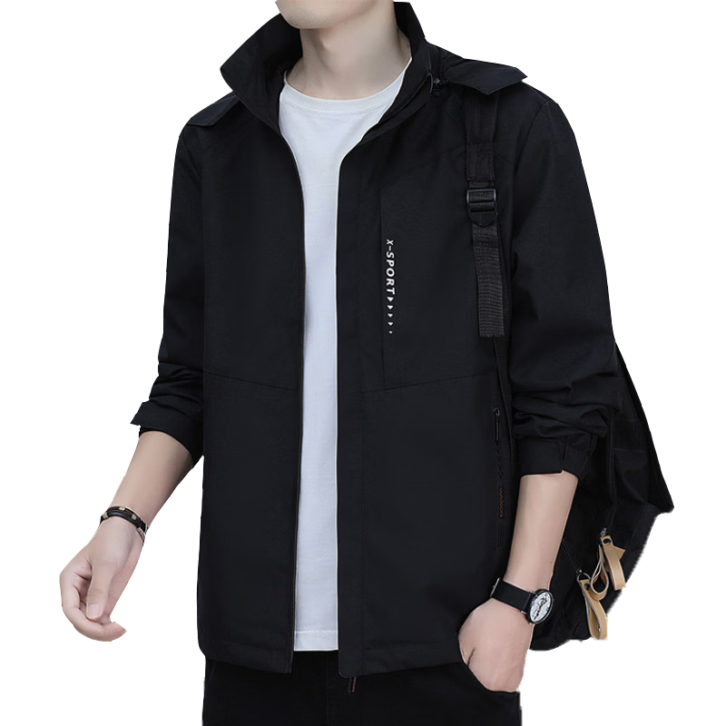 JEEP SPIRIT Men's Casual Light Business Jacket Autumn Versatile Men's Outerwear 9907 Dark Gray 4XL