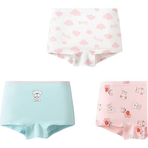 BALABALA Girls' Cotton Underwear, Children's Boxer Briefs, for Young And Older Kids, Three-Pack [Miiichan IP] 209925170006