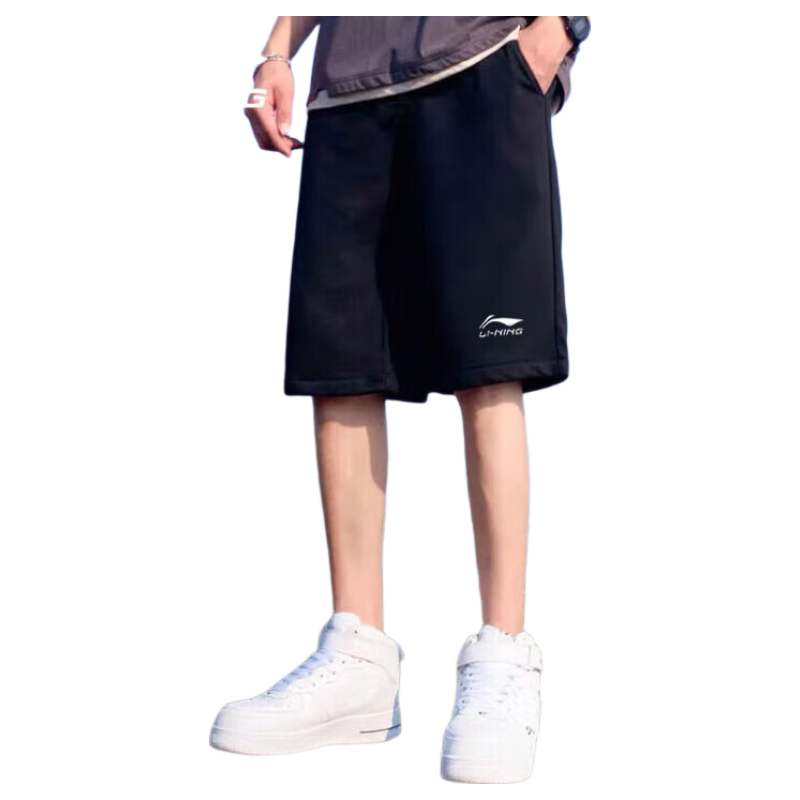 Li-Ning Men's Sports Shorts, Summer Quick-Dry Breathable Loose Casual Pants, Running Fitness Basketball Thin Ice Silk Five-Point Shorts