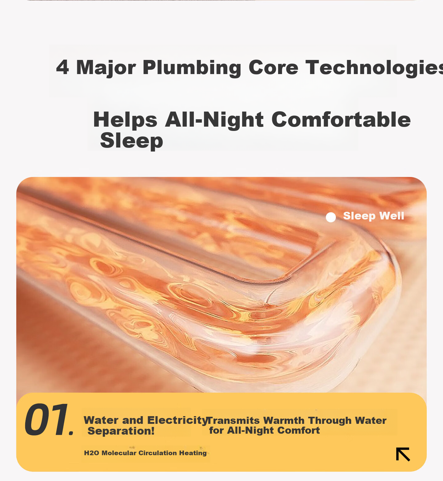 Huanding [Water Shortage Power Off] Water Heating Electric Blanket Water Heating Blanket Water Electric Mattress Compatible with Mijia APP 1.5*1.8m 9