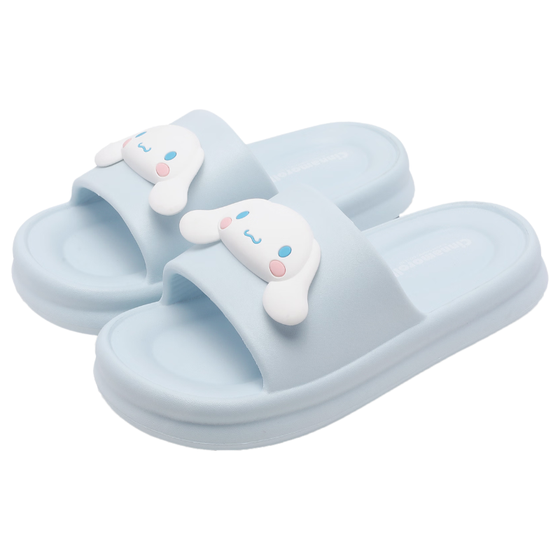 MINISO Women's Slippers, Home Indoor Shoes, Comfortable Feel, New Cute All-Season Slippers, Yuguigou Blue, Size 36-37