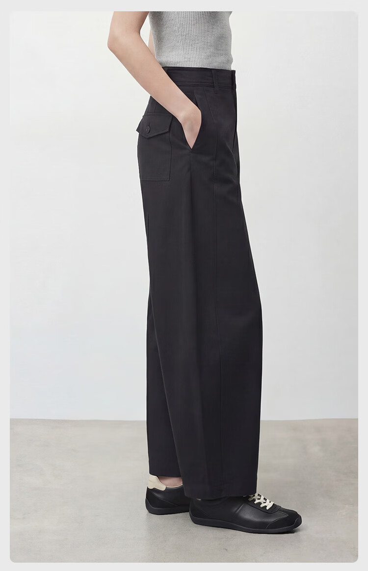 JD Jingzao Curved Blade Pants Women 2026 New Casual Pants Spring Autumn Sports Loose Low Hip Dark Sea Blue M 13