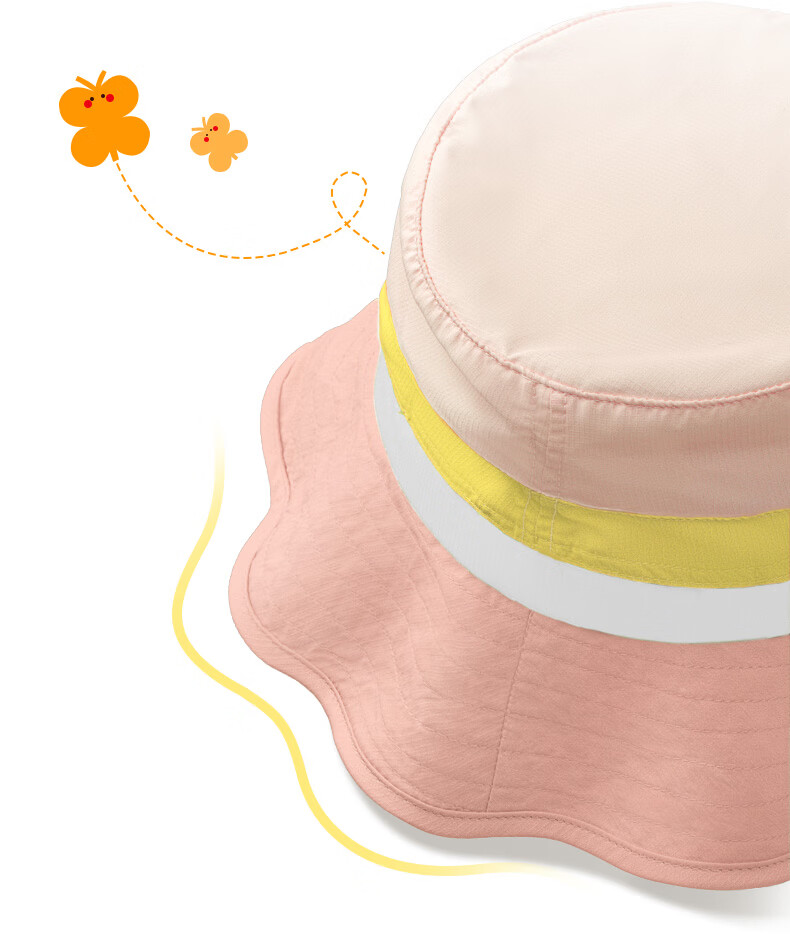 SHUKIKU Kids Sun Protection Hat UV Adjustable Breathable Bucket Hat Yellow Blue Elephant Size M 20