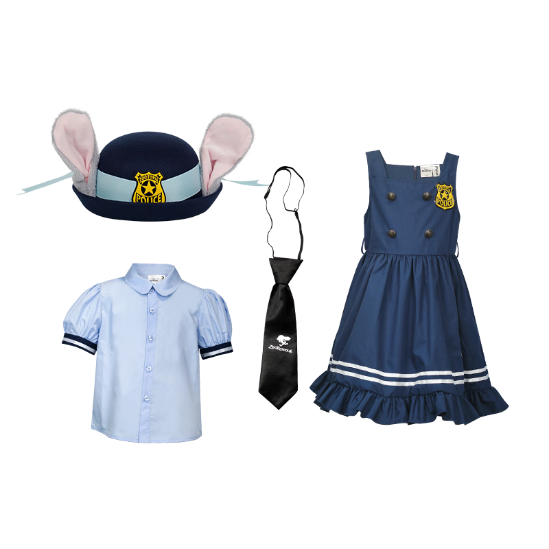 Disney Zootopia Sam Style 2026 Summer Kids Girls Bunny Short Sleeve Dress 130 CM