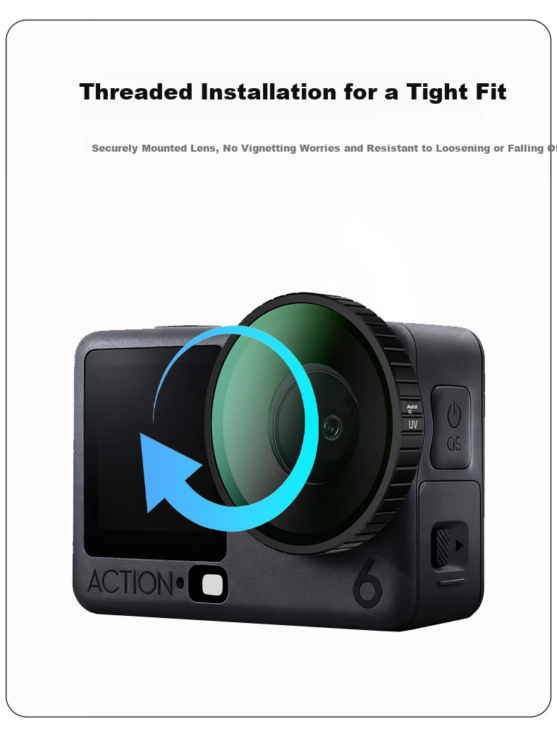 JJC Compatible with DJI Osmo Action 6 Filter, Action Camera Accessory, 4-Line Starlight Lens 4