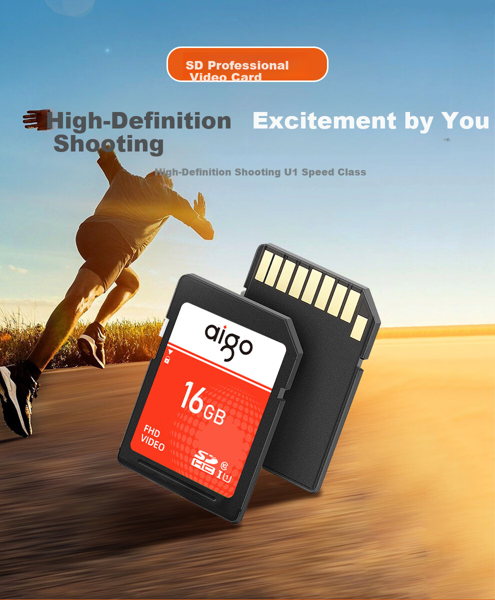 Aigo 128GB SD Card U3 C10 High-Speed Camera Memory Card Full HD Video Recording Digital Camera & Camcorder Memory Card Read Speed up to 90MB/s 1