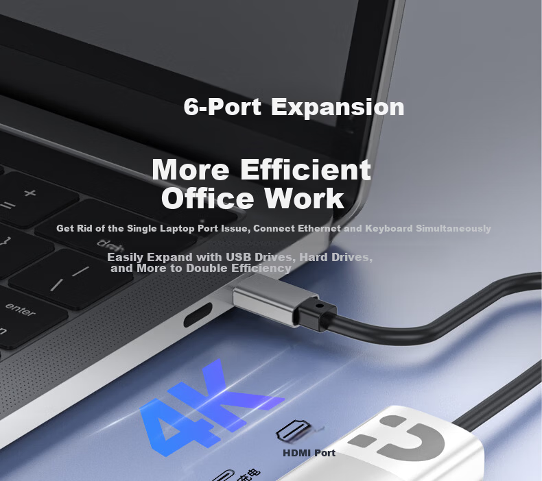 Superior Type-C to Ethernet Docking Station 4K HDMI Display Expansion Thunderbolt 4 to Ethernet Adapter USB 3.0 Hub Compatible with Huawei Apple MacBook Neo 5