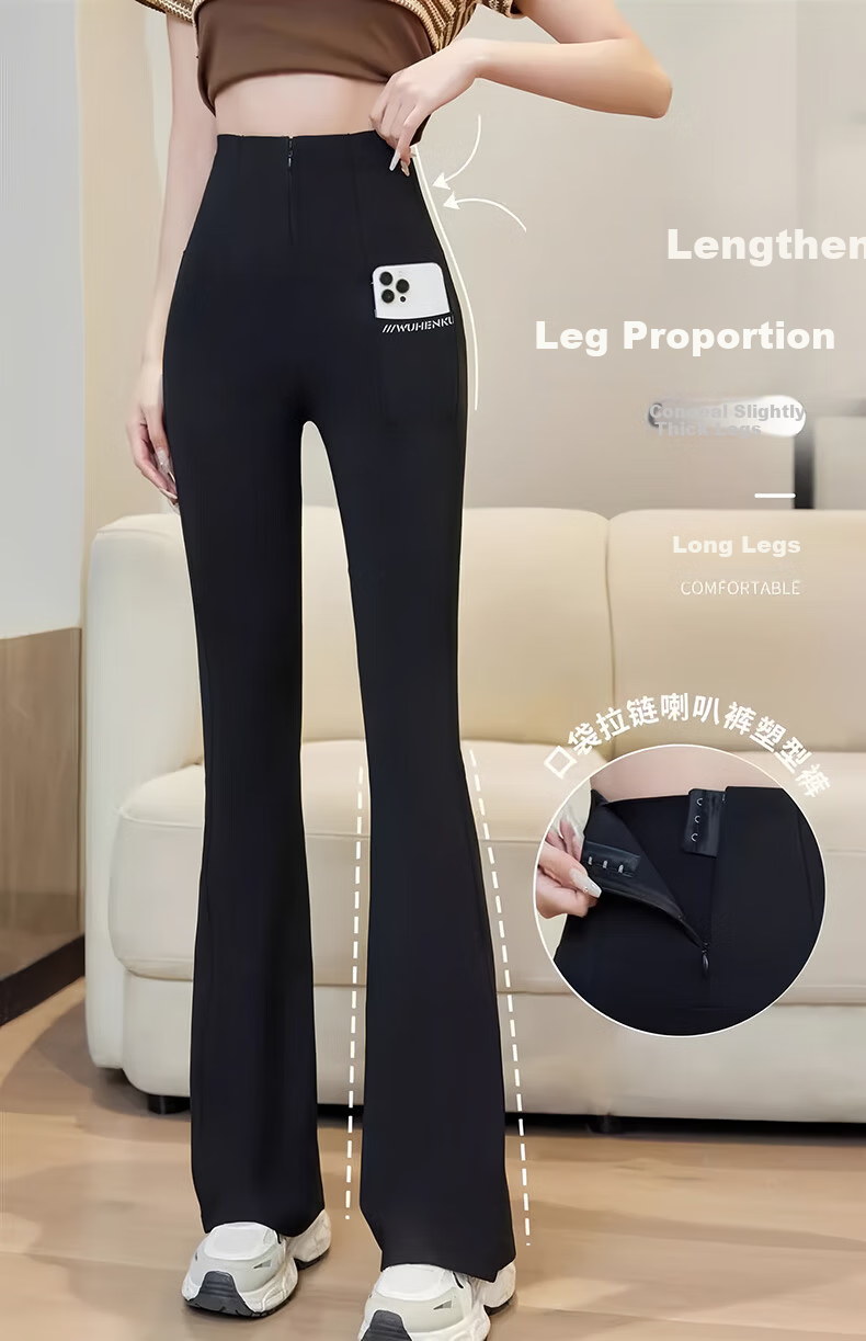 GRACEWELL Women's High-Waist Bootcut Yoga Pants Shaping Black Slim Fit Sharkskin Suit Trousers 9