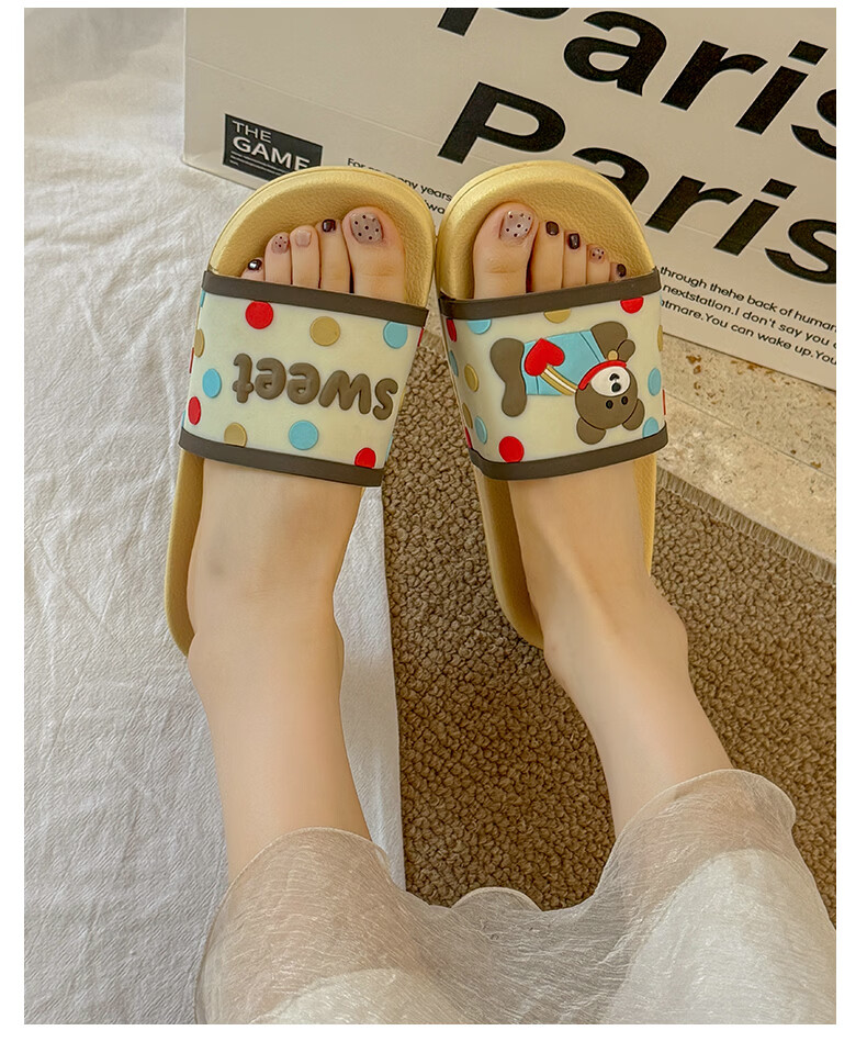 YUZHAOLIN Women's Cartoon Cute Home Bathroom Shower Slippers Outdoor Wear Sandals 27