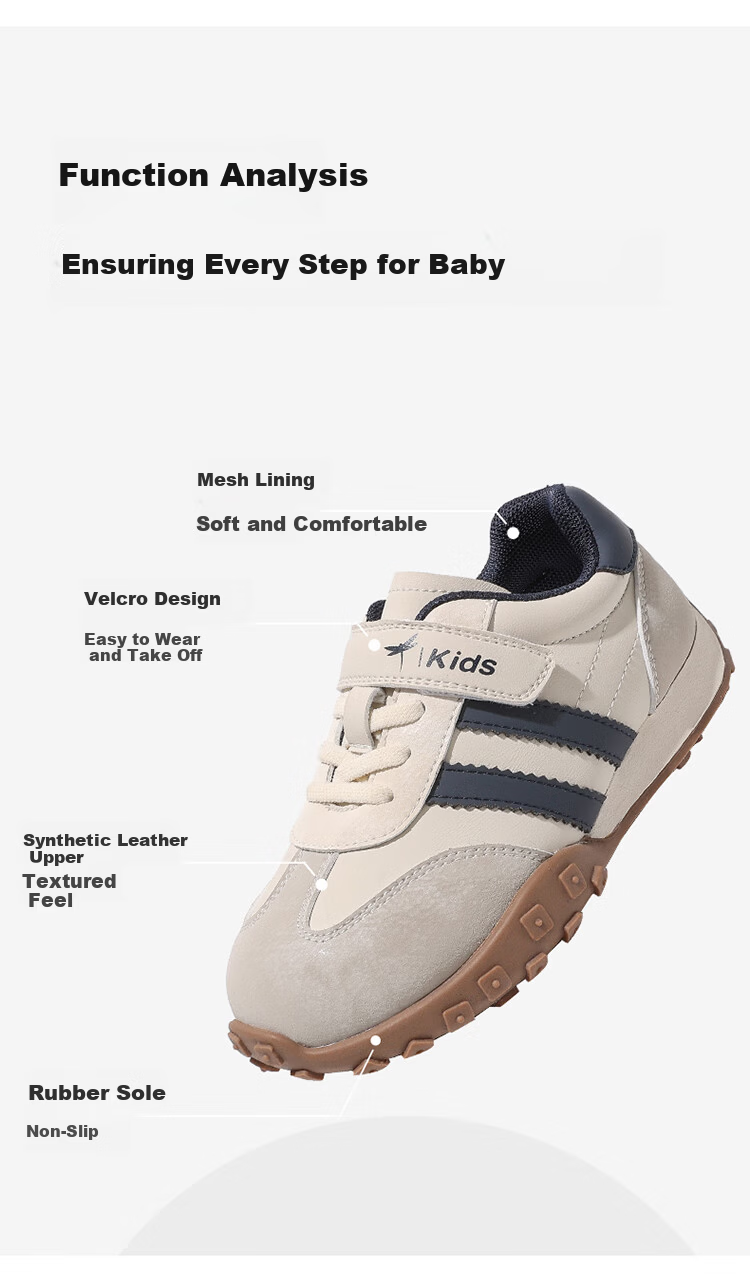 RED DRAGONFLY Children's Spring And Summer Shoes, Boys And Girls Soft-Soled Sports Sneakers, Casual Training Shoes Q43CYXX470, Beige Blue, Size 31 3