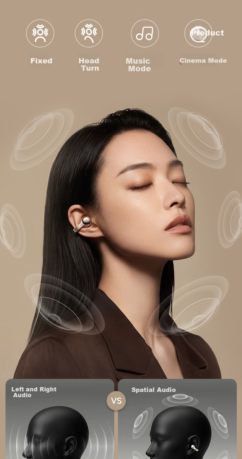 MOVA TPEAK Clip Pro Clip-On Earphones Wireless Bluetooth Cloud Sensor C Bridge AI Assistant Real-Time Translation Star Gold Luxury High-End Gift for Men and Women 10