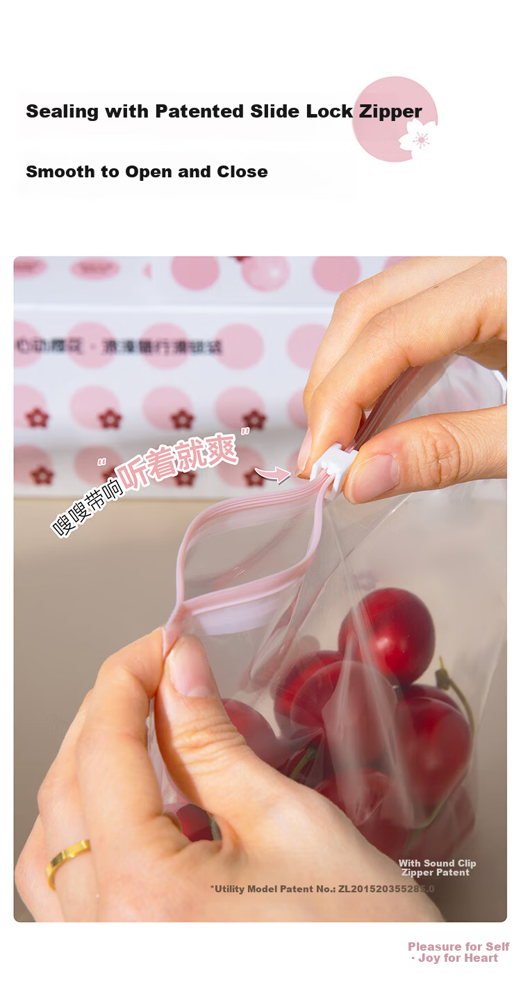 Eyoujia Ziplock Seal Bags Medium and Large 55pcs Thickened Food-Grade Fresh-Keeping Bags Odor-Proof Slide Lock Bags for Fruit and Vegetable Storage 5