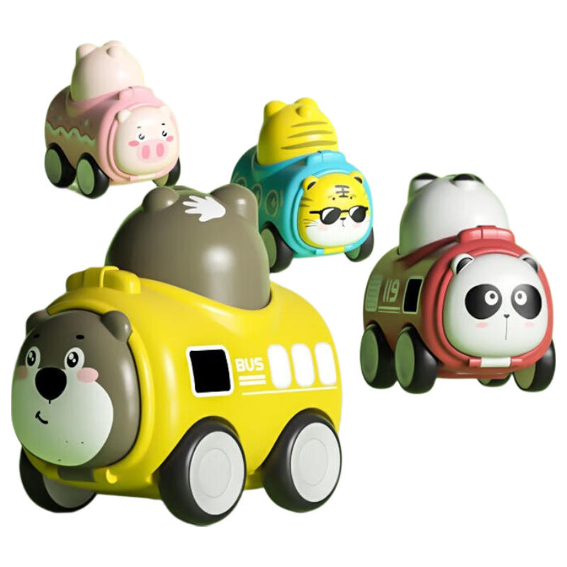 COOKSS Baby Inertia Press Pull Back Toy Car Children's Model Car Birthday First Year Gift for Boys and Girls