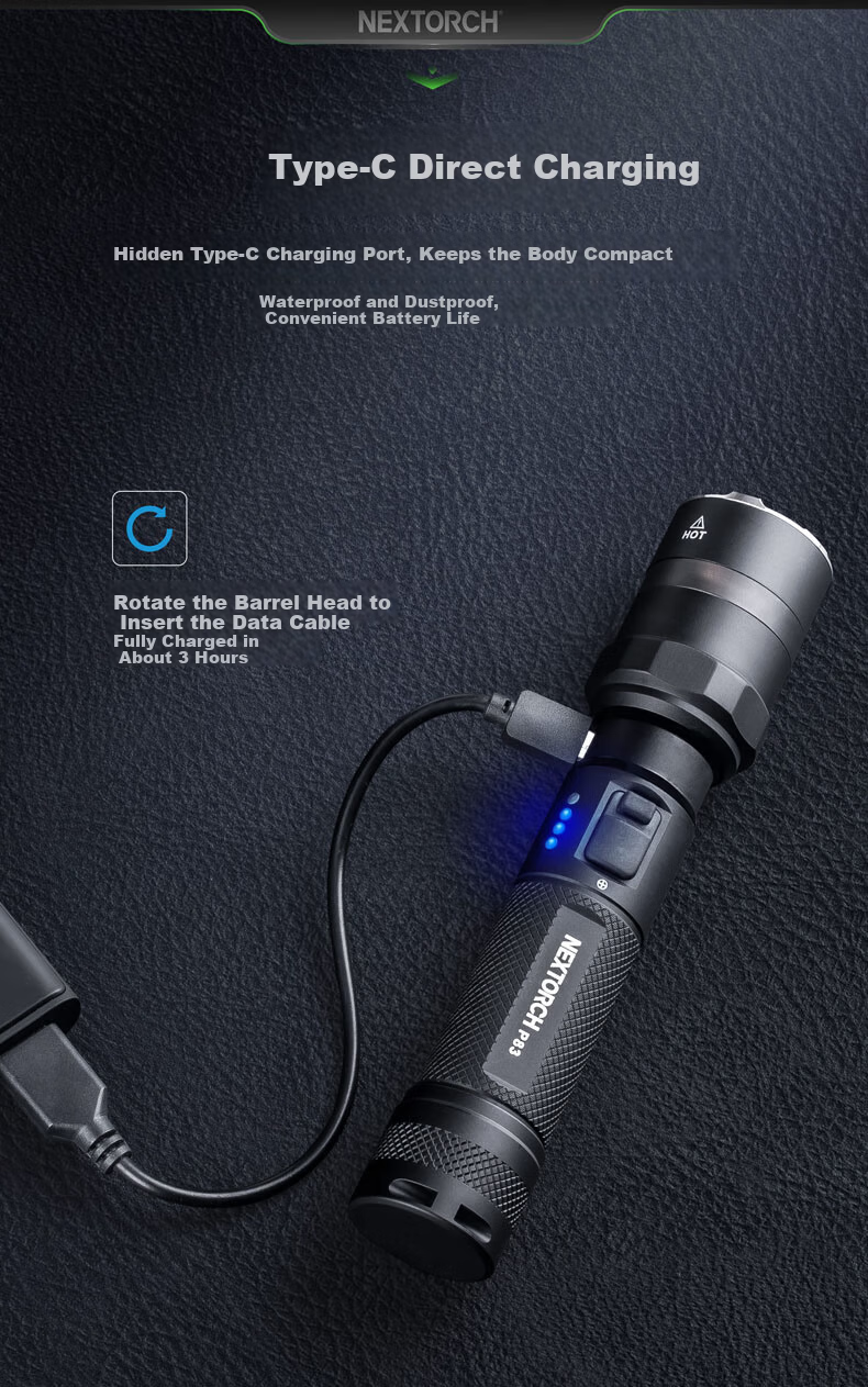 NEXTORCH P83 Red Blue Flash Tactical Flashlight Security Patrol Duty High Brightness 2100 Lumens Outdoor Torch 9