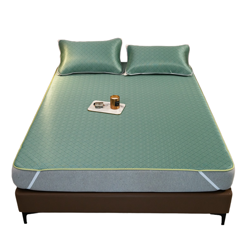 Miiow Summer Class A Ice Silk Mat 1.8m Bed Sheet Set 3-Piece Air Conditioning Soft Mat Washable Cooling Pad 180*200cm