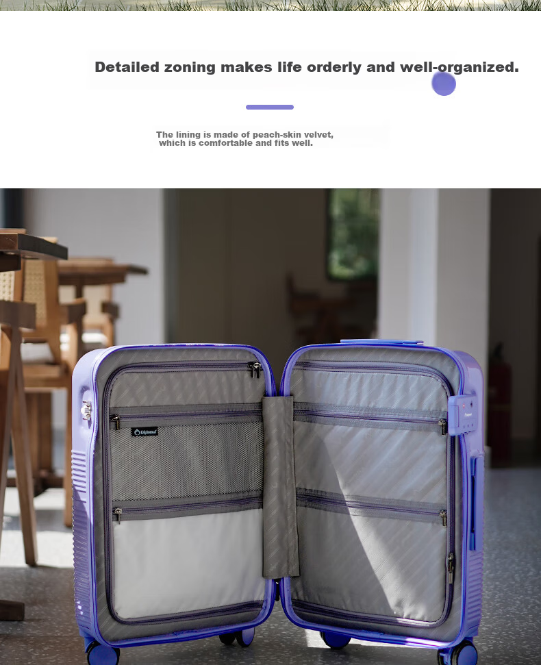 Diplomat Large Capacity Luggage Suitcase Thickened Password Lock TC-2621 Lilac Purple 28 Inch 14